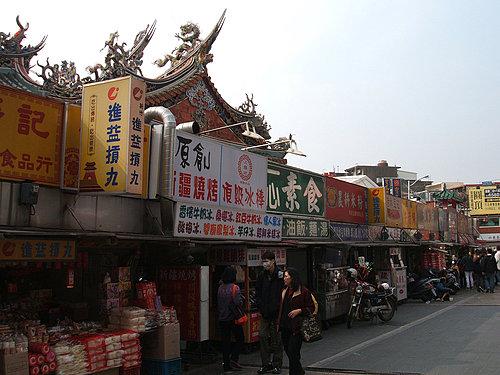  Food stands around the City God Temple