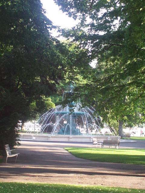 A fountain in Jardin Anglais, the English garden