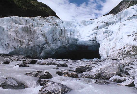 The terminal face of the Fox Glacier