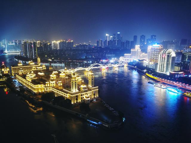 Zhongzhou Island at night