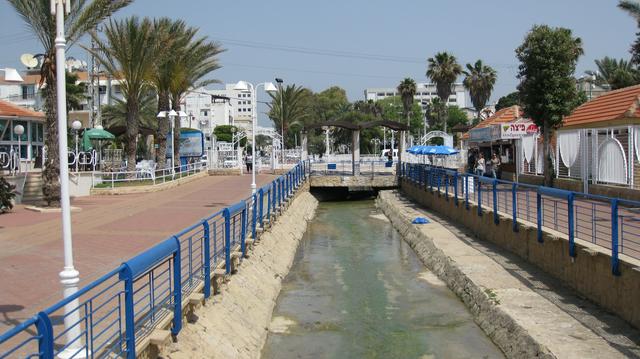 Gaaton river canal flowing through Nahariyya