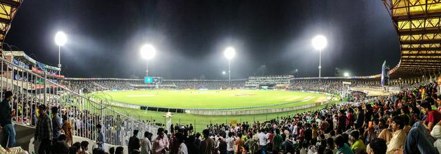 Gaddafi Stadium is the largest stadium of Pakistan with a capacity of 60,000 spectators.