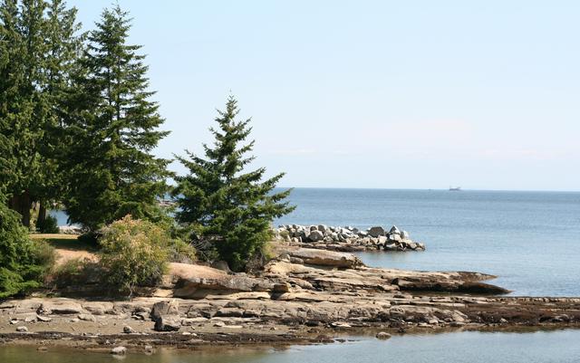 Whaler Bay as seen from Sturdies Bay Road on Galiano Island