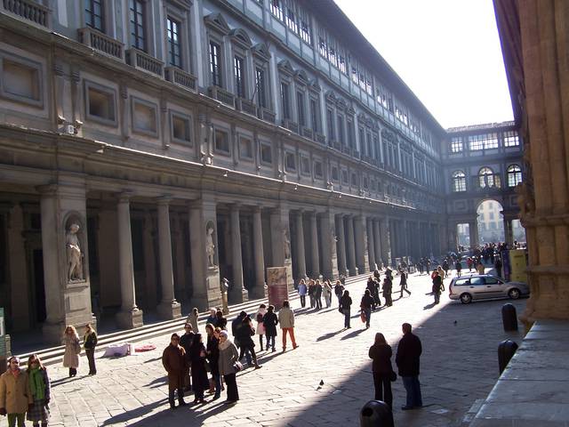 The Uffizi gallery in Florence, considered one of the most prestigious art museums in the world.