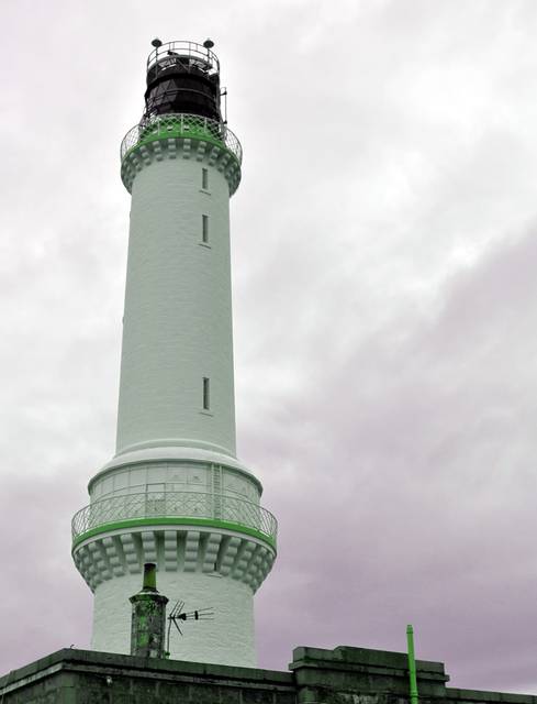 Girdleness Lighthouse stands close to the entry to Aberdeen Harbour and protects shipping from being wrecked on the rocky shore, since the wreck of a whaling vessel in 1813