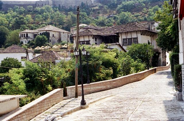 Characteristic street in Gjirokastër