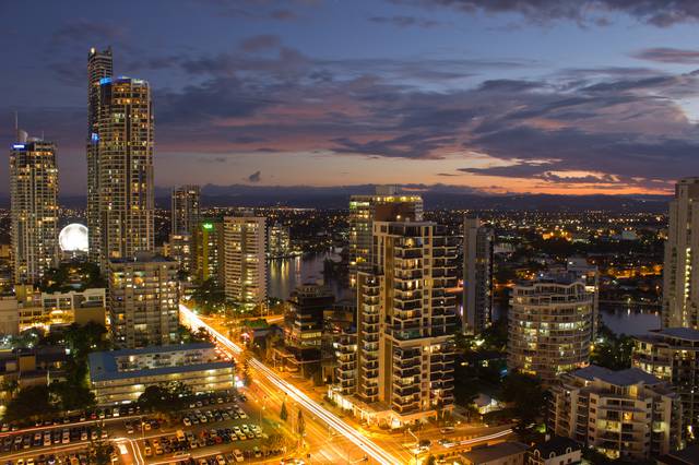 Surfers Paradise, located in the Gold Coast, is one of the most popular tourist destinations in the country, boasting some of the world's greatest beaches and located near an array of theme parks