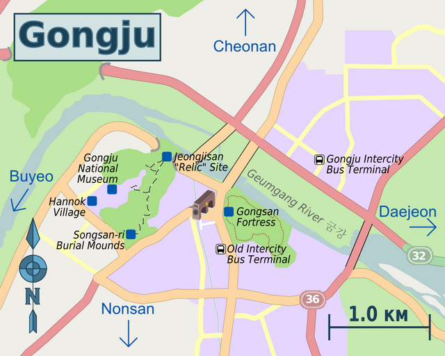 Map of central Gongju.