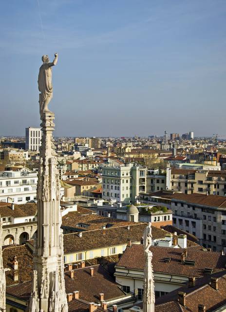 The breathtaking views of Milan from the magnificent roof of the Duomo