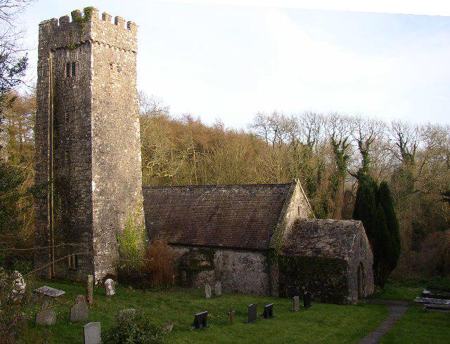 Gumfreston Church of St Lawrence. Outside there is the shaft of a churchyard cross, and three medicinal springs rise in the churchyard, the water of which contains iron and chalybeate. In the wood to the south of the churchyard wall are the ruins of the village that stood beside the quay on the river estuary. This was a transfer point for goods from the road to little coasting vessels. It was also on the pilgrimage route across south Wales to St David's.