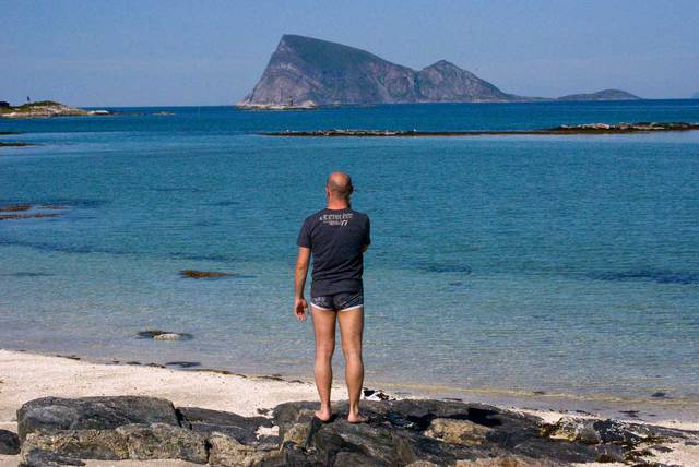 On the beach in Sommarøy, with Håja island in the distance