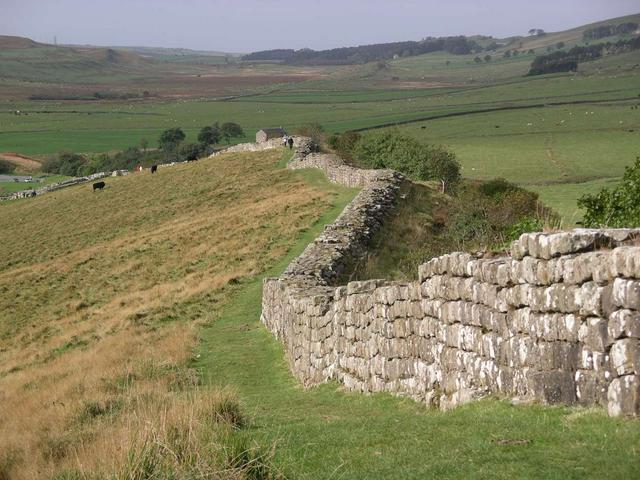 Sections of Hadrian's Wall remain along the route, though much has been dismantled over the years to use the stones for various nearby construction projects.