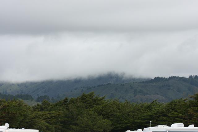 The fog has come in over the mountains