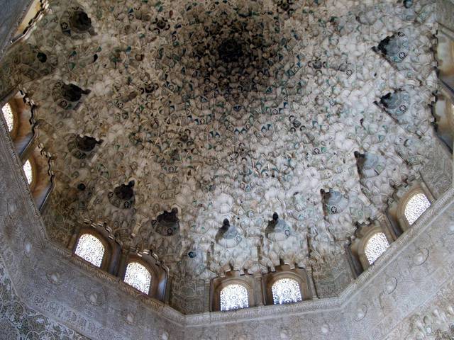 The ceiling in the Hall of the Two Sisters, Palacios Nazaries