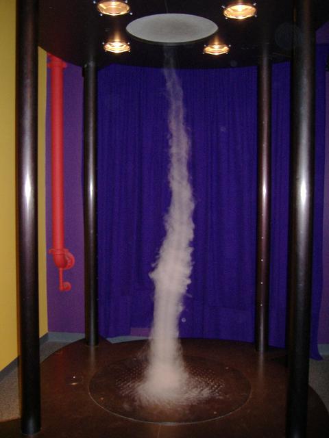 A tornado demonstration in the Hands-On Museum