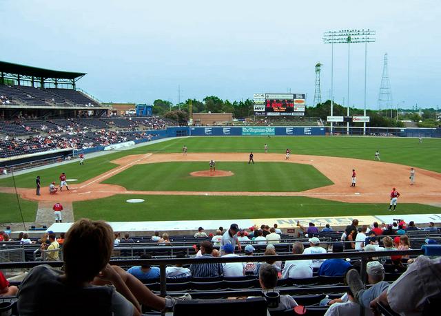 Baseball game at Harbor Park