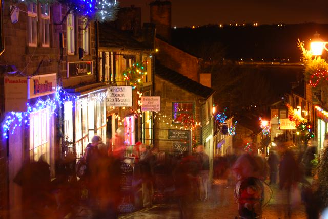 Haworth Main Street at Christmas