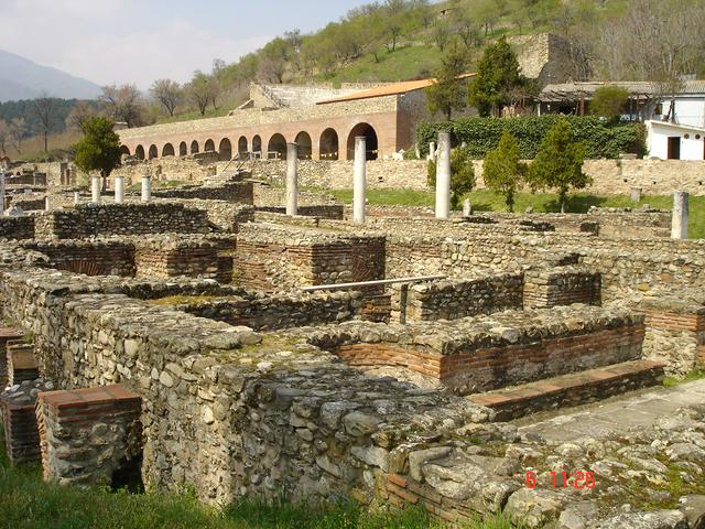 Overview of Heraclea Lyncestis, with the portico and theatre in the distance