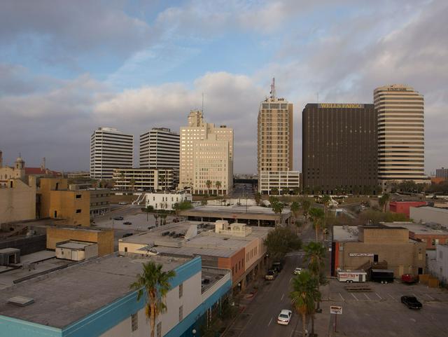 High-rises west of Broadway in Downtown Corpus Christi