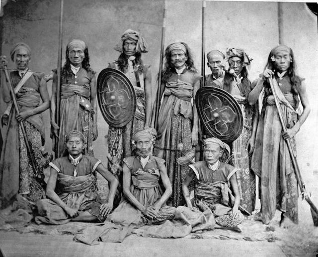 A historic group portrait of Sasak chiefs of the island of Lombok, late 1800s