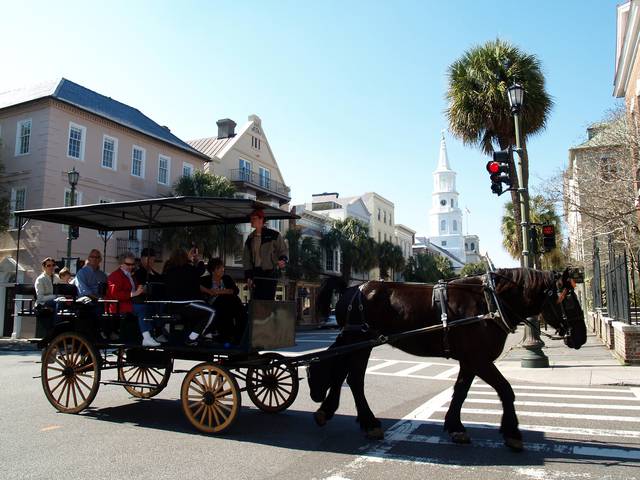 Horse-drawn carriages are a popular attraction