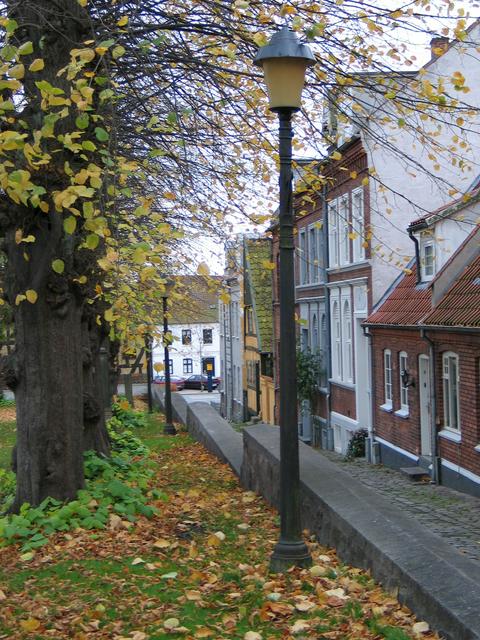 Cobbled street in the old central part of Horsens