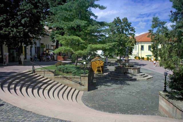 Széchenyi Square with the Comitatus Fountain