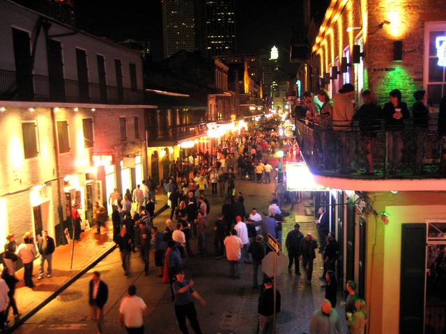 Bourbon Street, French Quarter at night