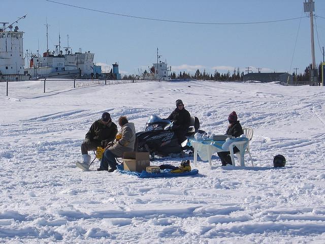 Ice fishing in Hay River