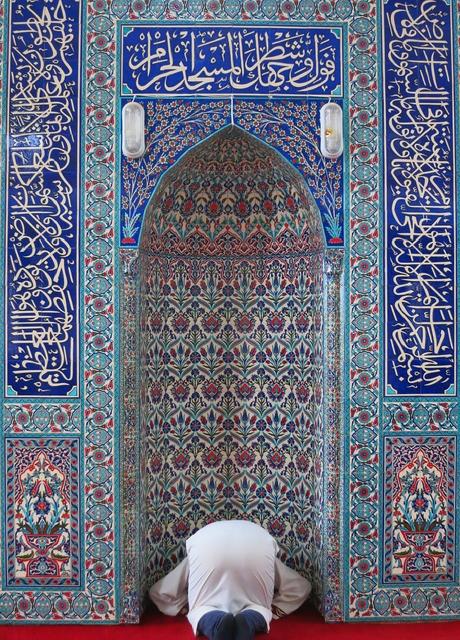 Praying in a mosque in Antalya