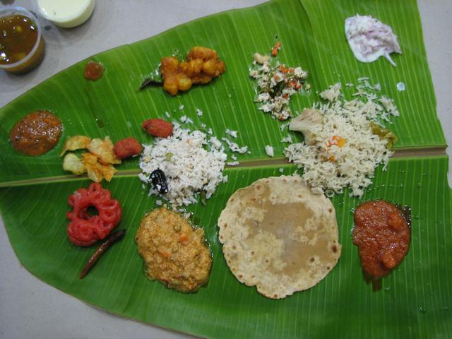 Lunch is served on a plantain leaf in Ooty