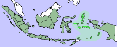 Map of the Maluku Islands in Indonesia