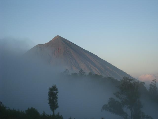 View of the Inierie volcano from the viewpoint at the radio station in Bajawa