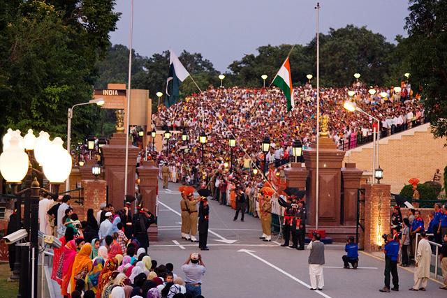 The evening flag lowering ceremony