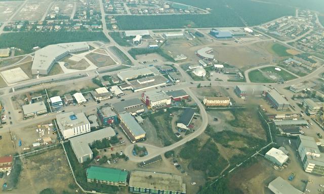 Centre of town, seen from the air