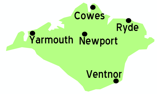 Map of the Isle of Wight