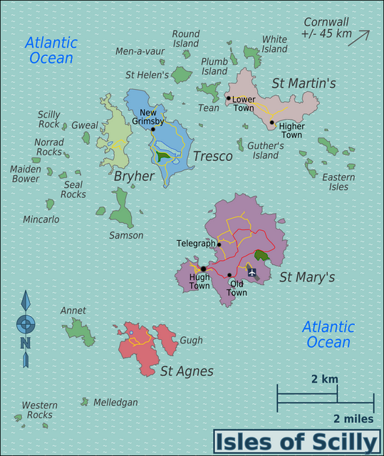 Map of the Isles of Scilly