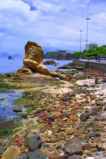 Itapuca Rock, Museum and Corcovado Mountain across the bay