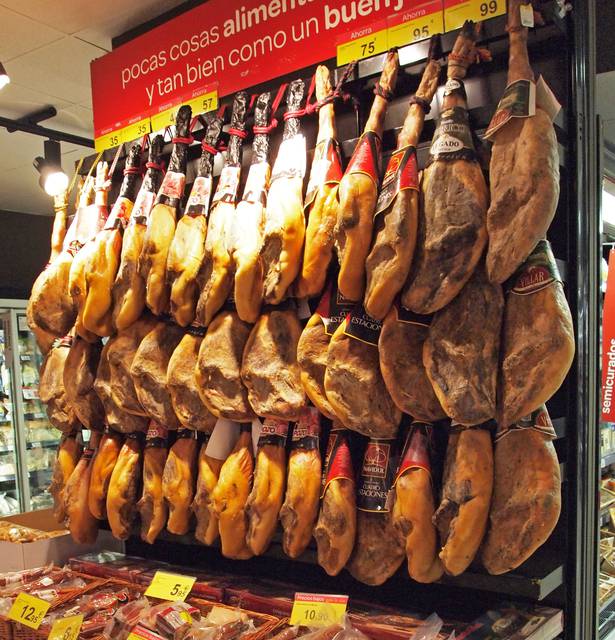 Jamon is an ordinary foodstuff also in supermarket