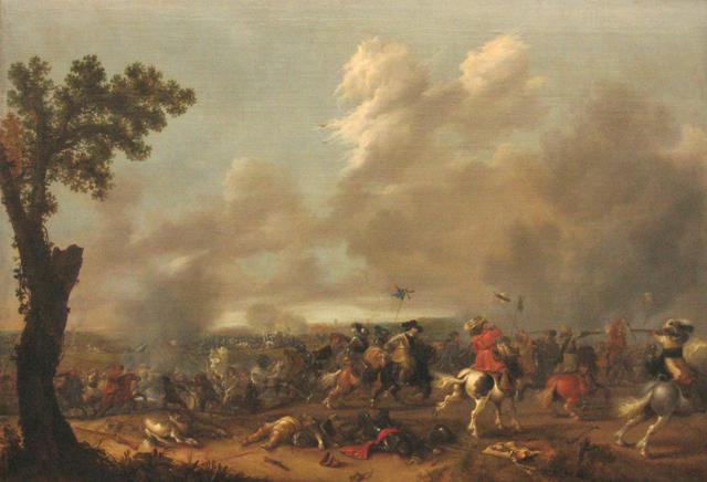 King Gustavus Adolphus of Sweden in the Battle of Lützen 1632 (painting by Jan Asselijn, 1635, displayed in the Berlin Gemäldegalerie)