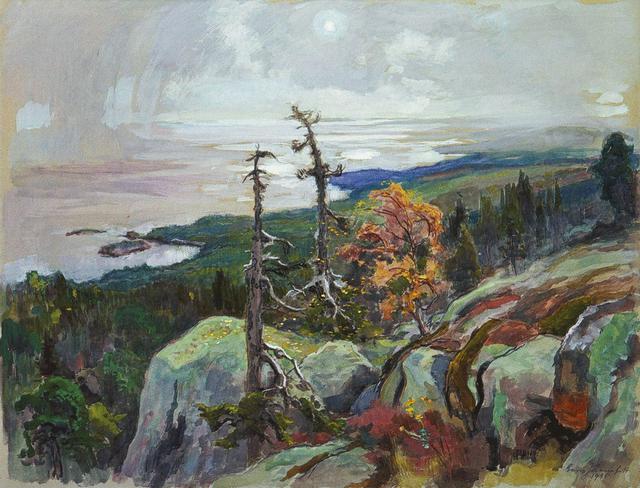 Lake Pielinen seen from Ukko-Koli by Eero Järnefelt.