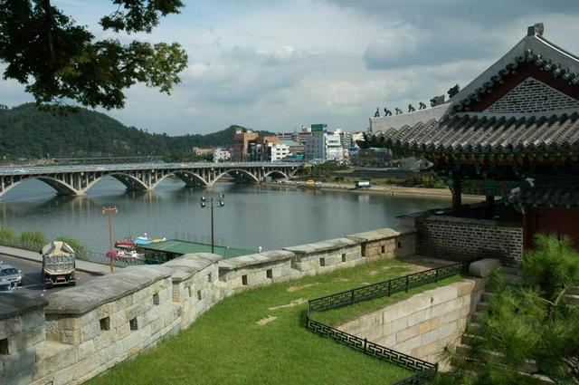 Jinju and the Nam River from the fortress