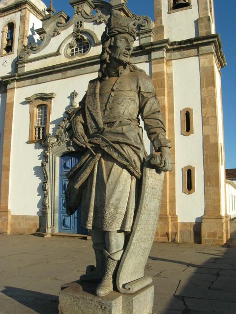 Statue by Aleijadinho in at Bom Jesus do Matosinhos Sanctuary