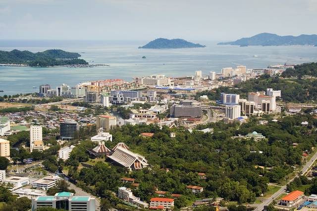 City centre overlooking the sea.