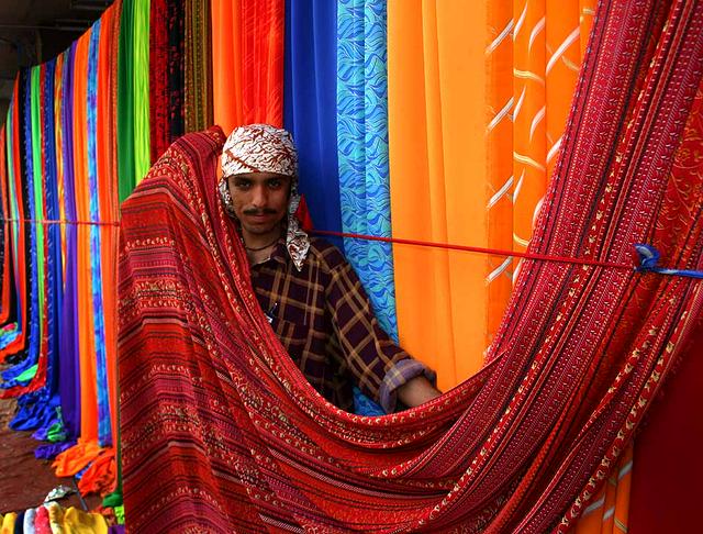 Shopping at a Karachi Sunday bazaar