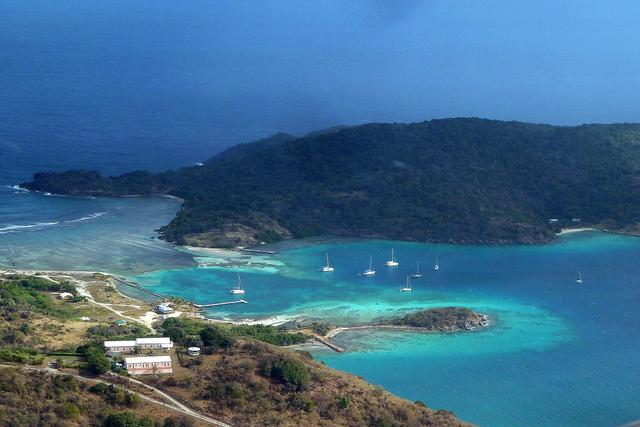 View from the eastern tip of Jost van Dyke to Little Jost van Dyke
