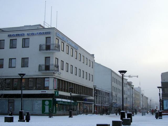 Kajaani main street in January.