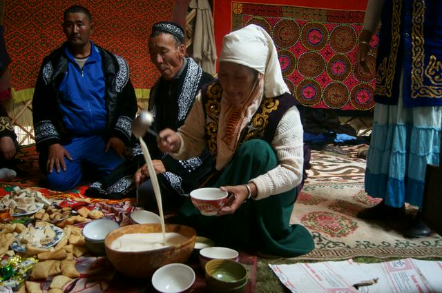 Kazakh woman in a ger