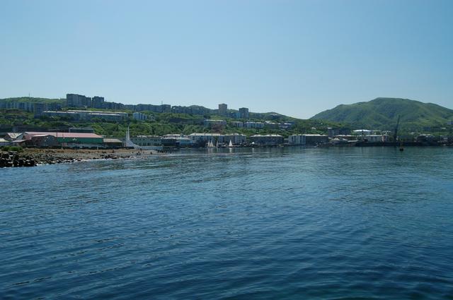 View over Kholmsk from the harbor