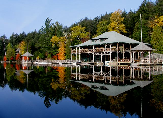 Knollwood Club, an Adirondack Great Camp on Shingle Bay, Lower Saranac Lake